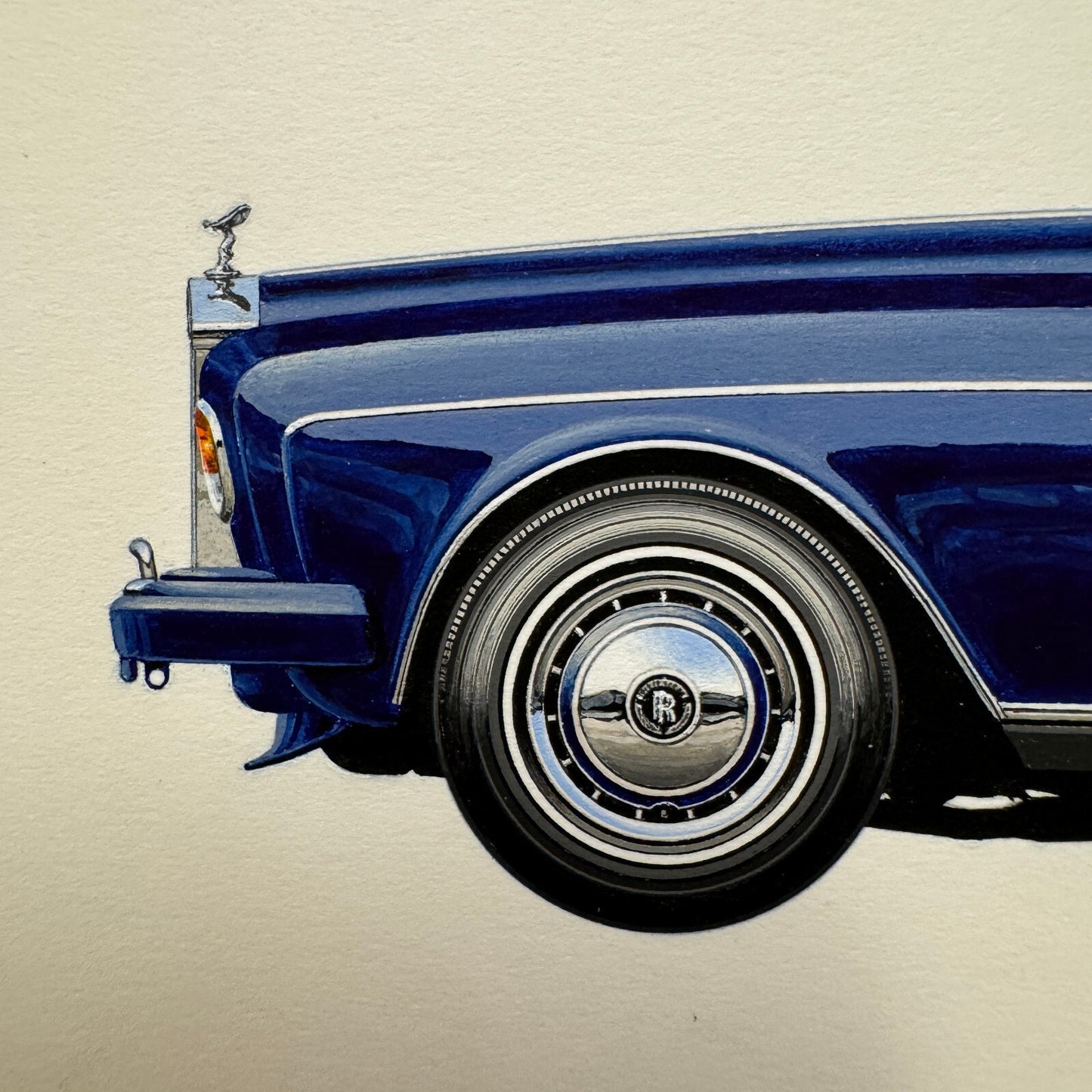 1993 Rolls Royce Corniche Convertible Car Illustration Art Drawing Robert Preis