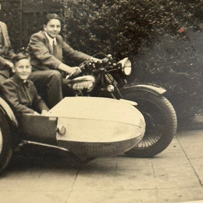Motorcycle Sidecar Bike Side Car Boys Photo Photograph Snapshot Print