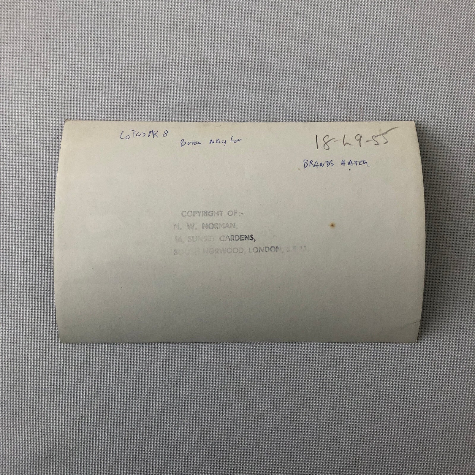 Vintage Racing Photo Photograph Brands Hatch Lotus MK8 +