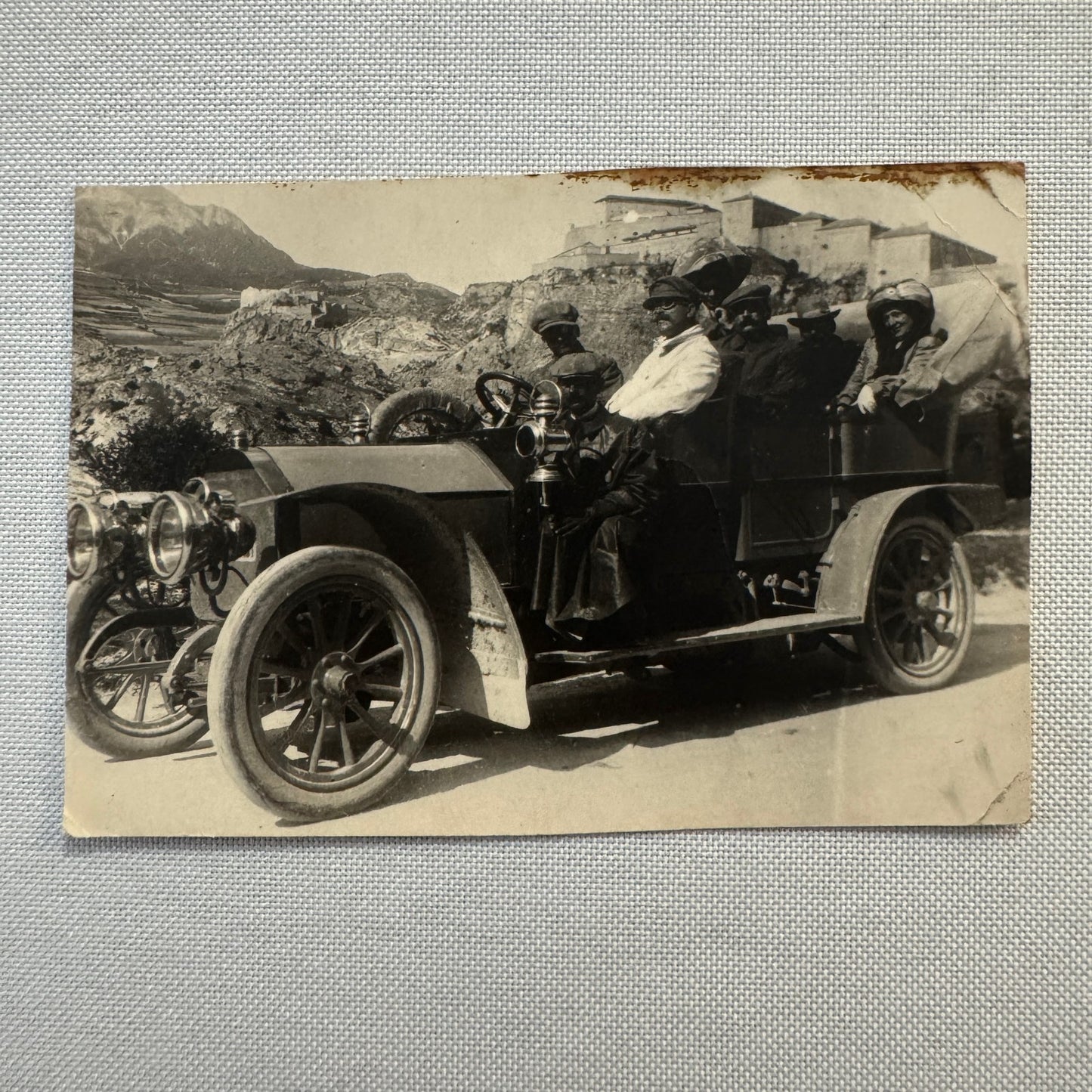 Vintage Photograph Photo People in Early Antique Automobile