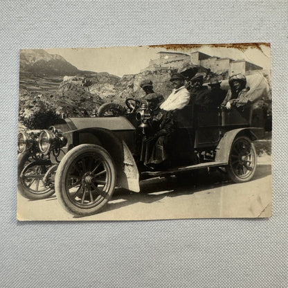 Vintage Photograph Photo People in Early Antique Automobile