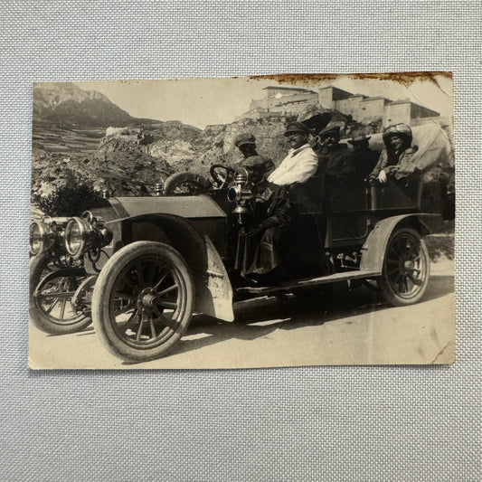 Vintage Photograph Photo People in Early Antique Automobile