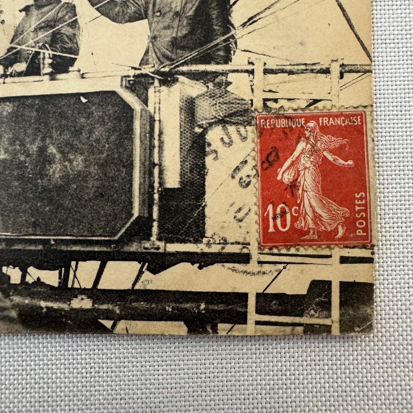 Vintage Zeppelin Airship Dirigible Postcard Post Card French Republique Military