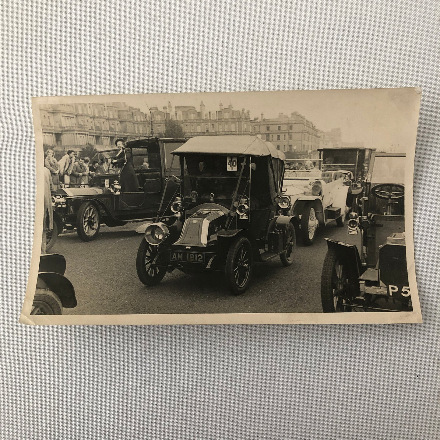 Vintage Antique Car Rally Photo Photograph Print Renault Napier Peugeot + 