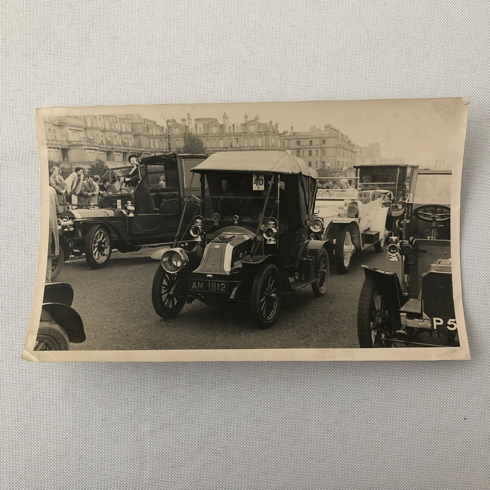 Vintage Antique Car Rally Photo Photograph Print Renault Napier Peugeot + 