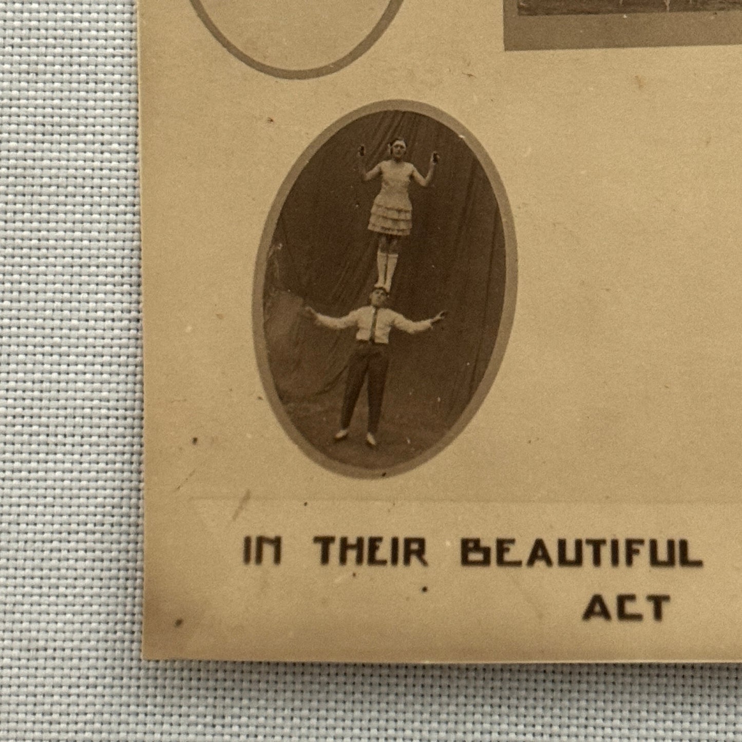 Vintage Circus Act Postcard Post Card Arens and Prince Balancing Act Acrobat