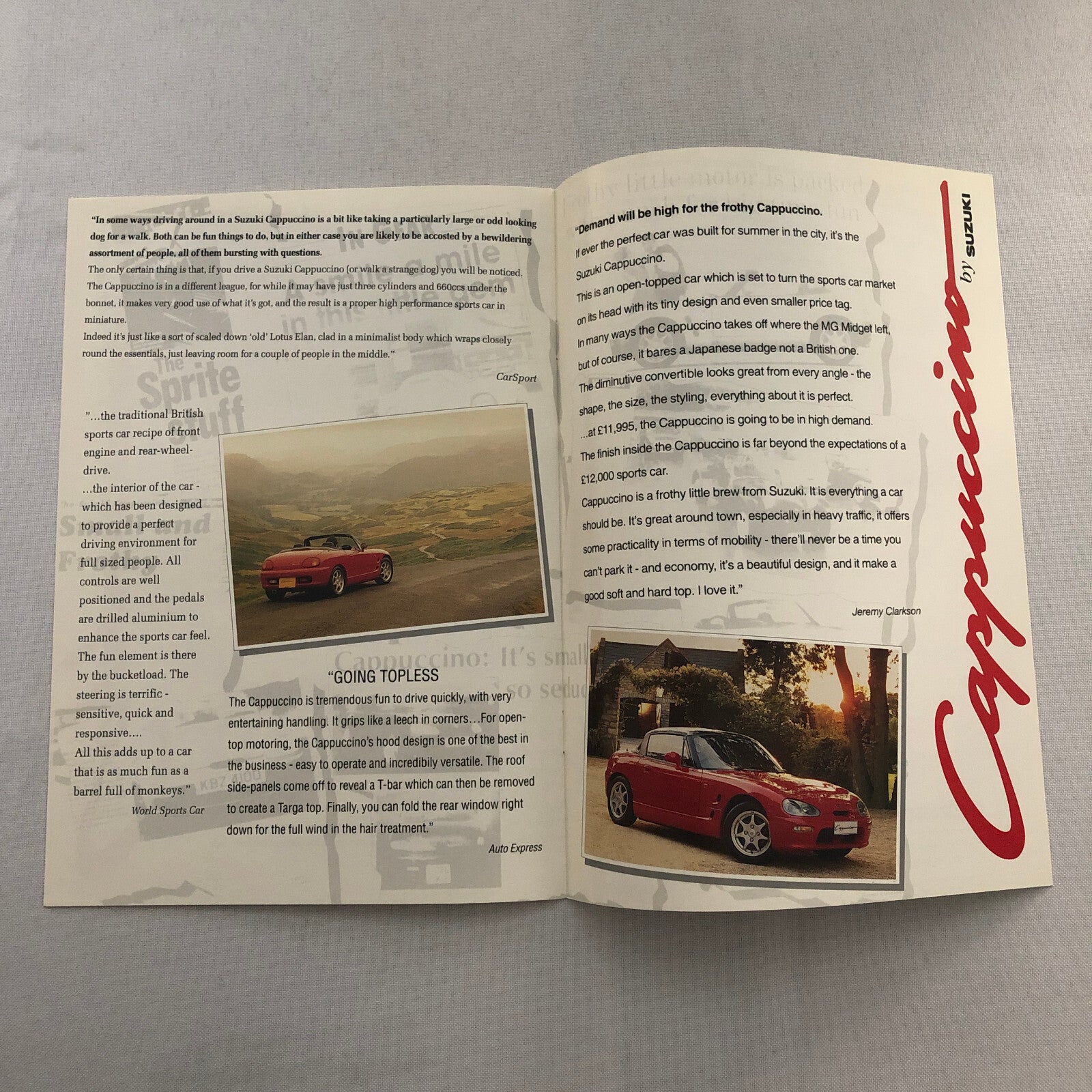 Suzuki Capuccino Sales Brochure Catalog Advertising British UK 1994