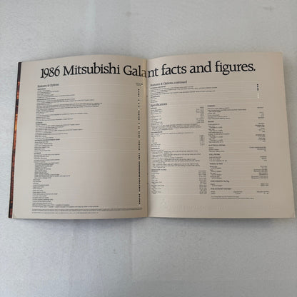 1986 Mitsubishi Galant Car Sales Brochure Catalog Advertising