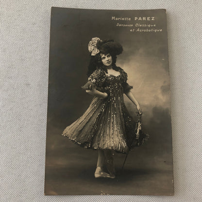 Circus Performer Dancer Acrobat French RPPC Real Photo Postcard Mariette Parez