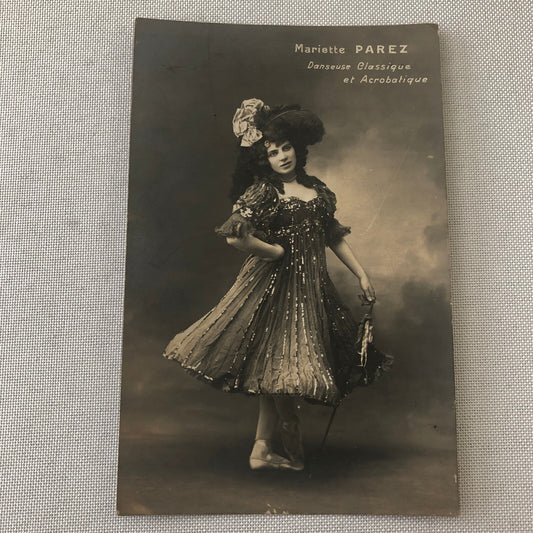 Circus Performer Dancer Acrobat French RPPC Real Photo Postcard Mariette Parez