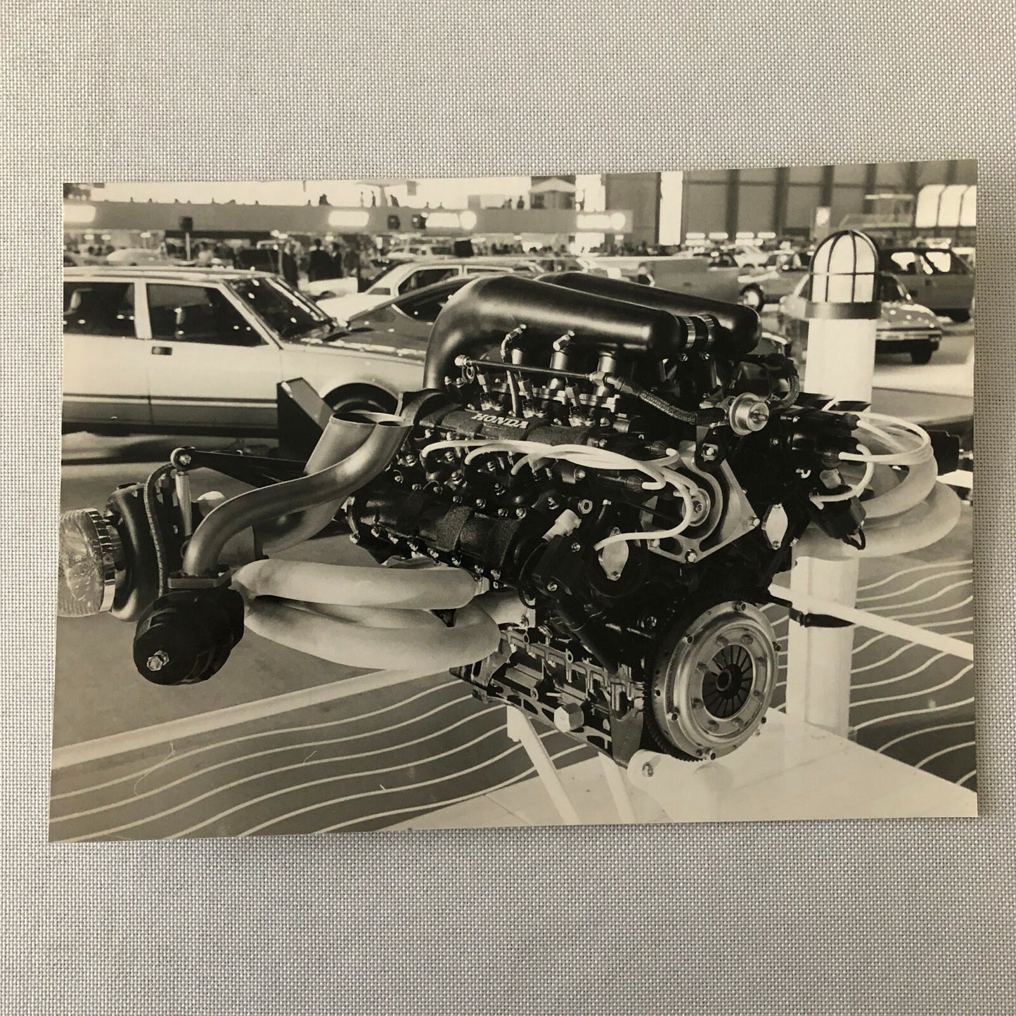 Vintage Honda F1 Racing Engine at Auto Show Photo Photograph Print 1983 ? 