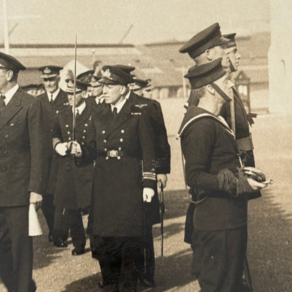 British Navy Inspection Press Photo Photograph Print 1934 Devonport