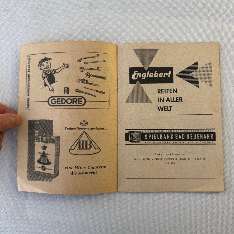 1957 ADAC 1000KM Racing Program Nurburgring Race German