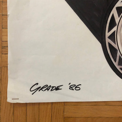 Car Styling Concept Illustration Art Drawing Sketch Vintage Lot 7x Ford Wheels