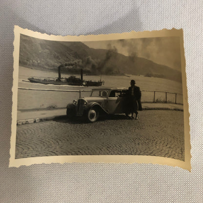 Vintage Audi Auto Union Photo Car People Woman Photograph Lot AL22SM1