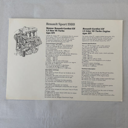 1980 Renault Sport Racing Team Press Kit Rene Arnoux JP Jabouille