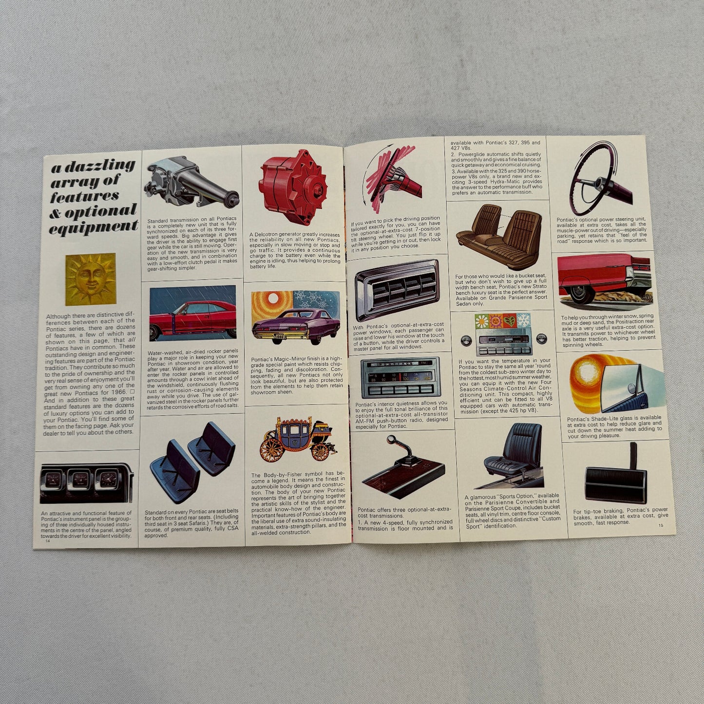 1966 Pontiac Sales Brochure Catalog Grand Parisienne Laurentian Strato Chief