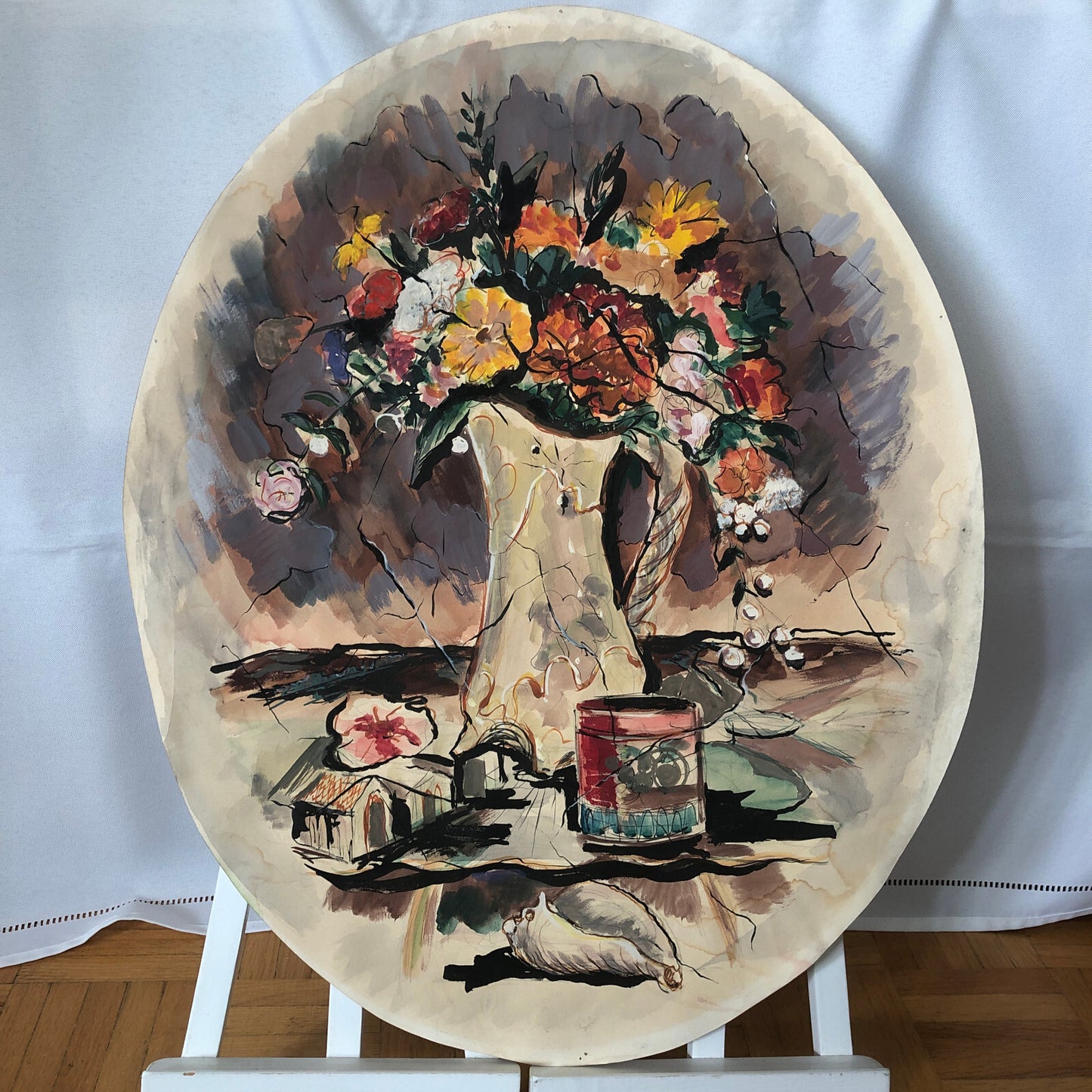 Vintage Painting Art Artwork Artist Arthur E Sudler Flowers Still Life