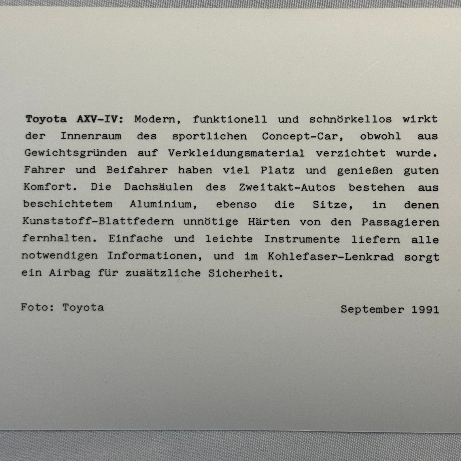 1991 Toyota Concept Car Photo Photograph Print Lot 7x Toyota AXV IV