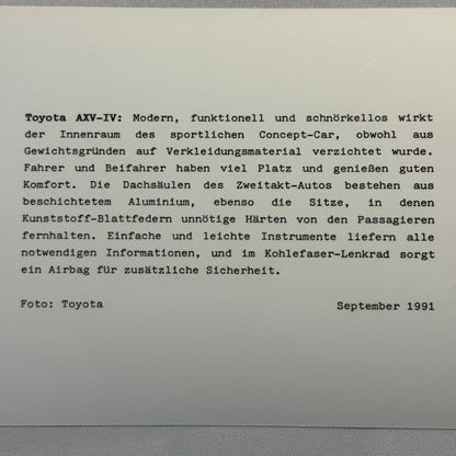 1991 Toyota Concept Car Photo Photograph Print Lot 7x Toyota AXV IV