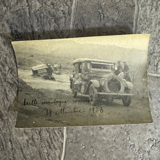 Antique Car Automobile Stuck in River Photo Photograph Vintage