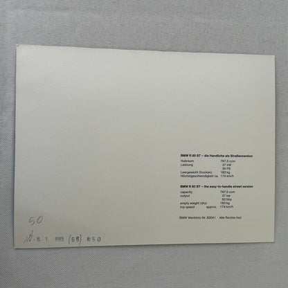 BMW R80 ST Motorcycle Bike Factory Press Photo Photograph Print Germany BMW R 80