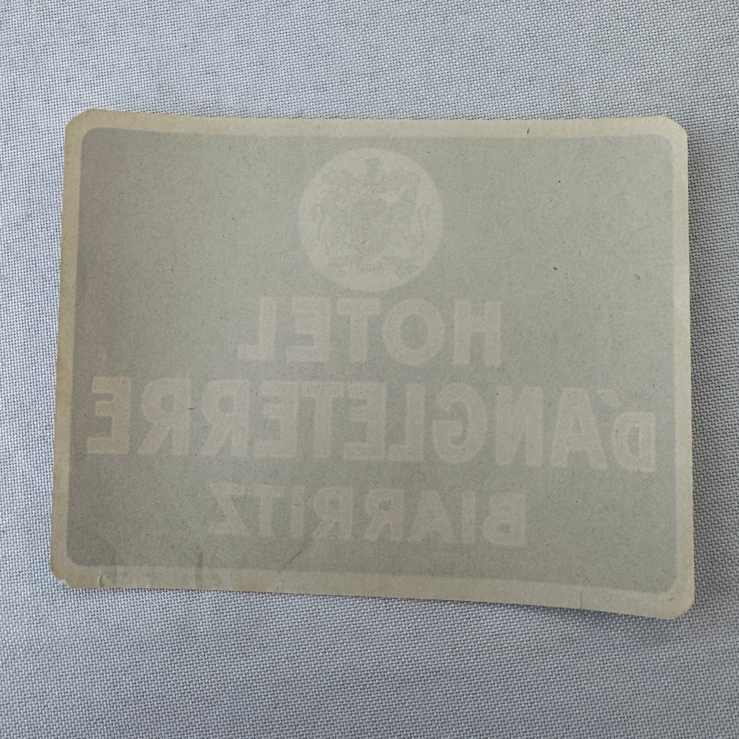 Vintage Hotel Travel Luggage Label Hotel D'Angleterre Biarritz France French