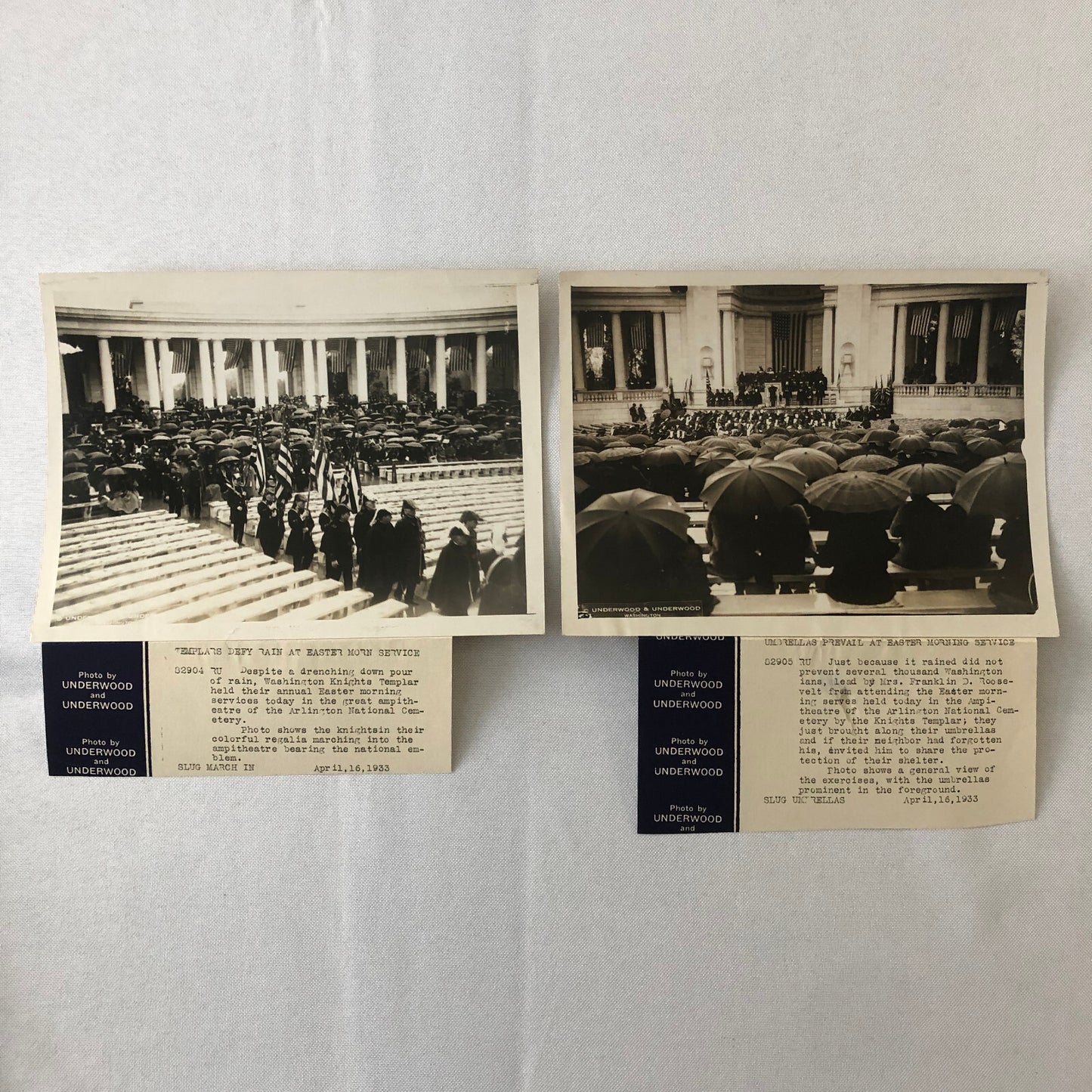 Press Photo Photograph Washington Knights Templar Easter Service Arlington 1933