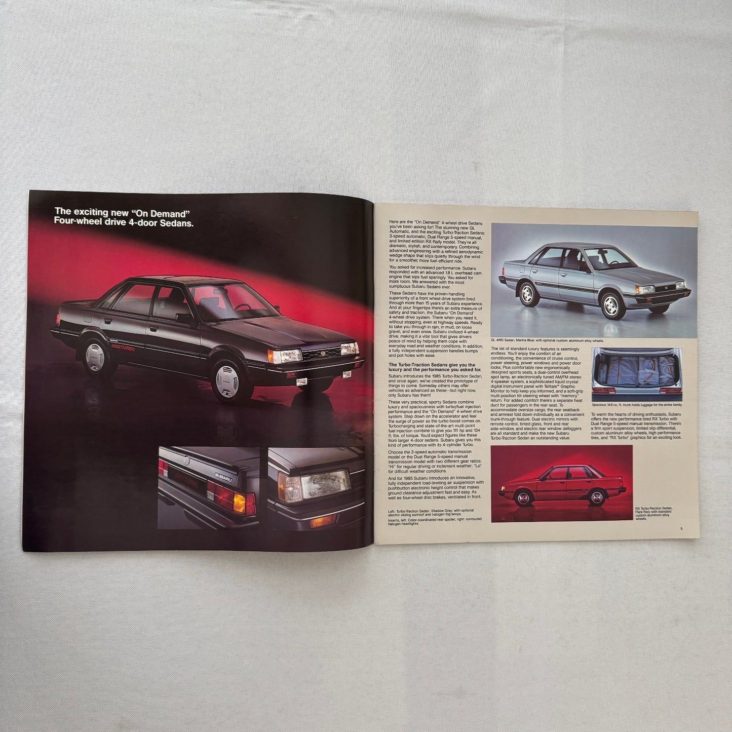 1985 Subaru Car Sales Brochure Catalog Advertising Turbo GL STD DL Wagon Brat +