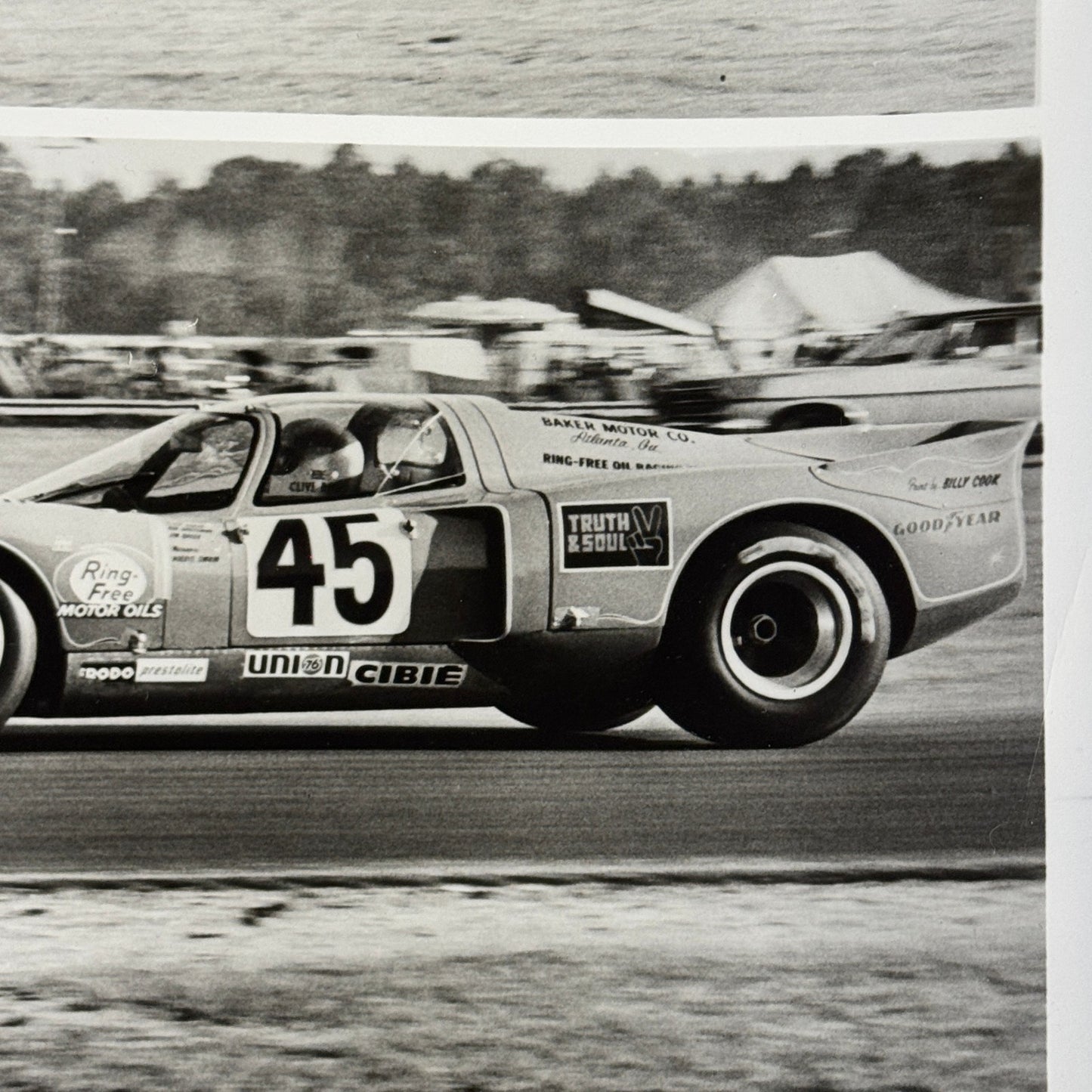 Vintage Racing Photo Photograph Chevron Cars MacMillan Motor Oil