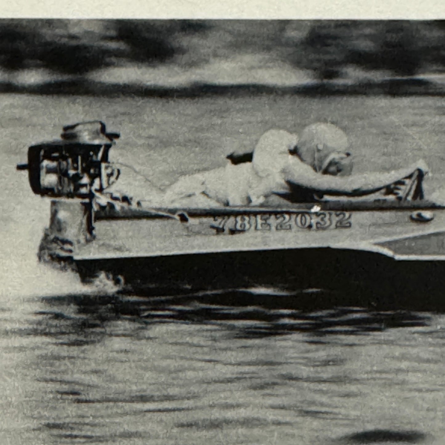 Vintage Motor Boat Racing Christmas Card Motorboat Hydroplane Photo Card