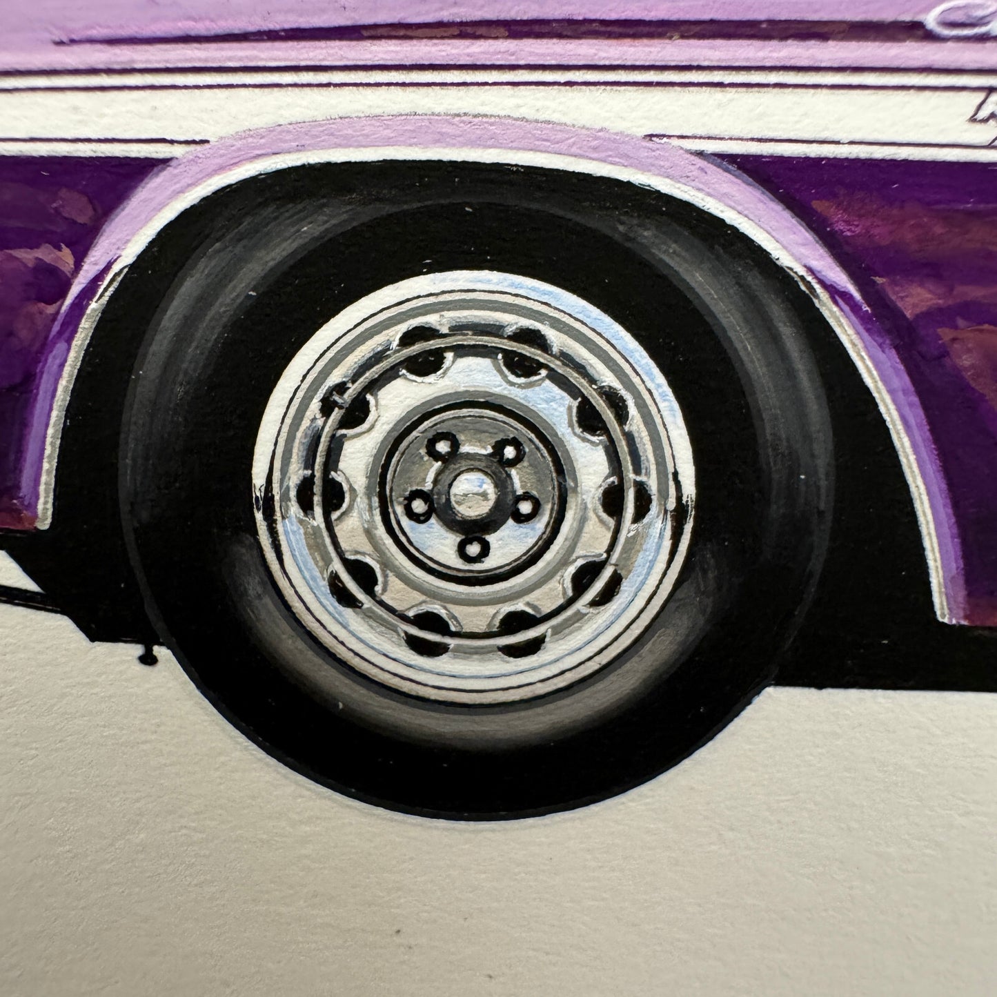 1970 Dodge Challenger Hemi Convertible Muscle Car Illustration Art Drawing