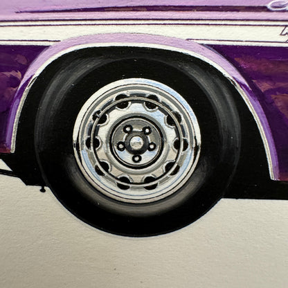 1970 Dodge Challenger Hemi Convertible Muscle Car Illustration Art Drawing