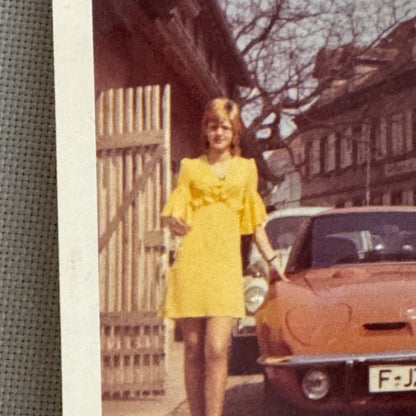 Opel GT Car Automobile Women Photo Photograph Snapshot Print Vintage