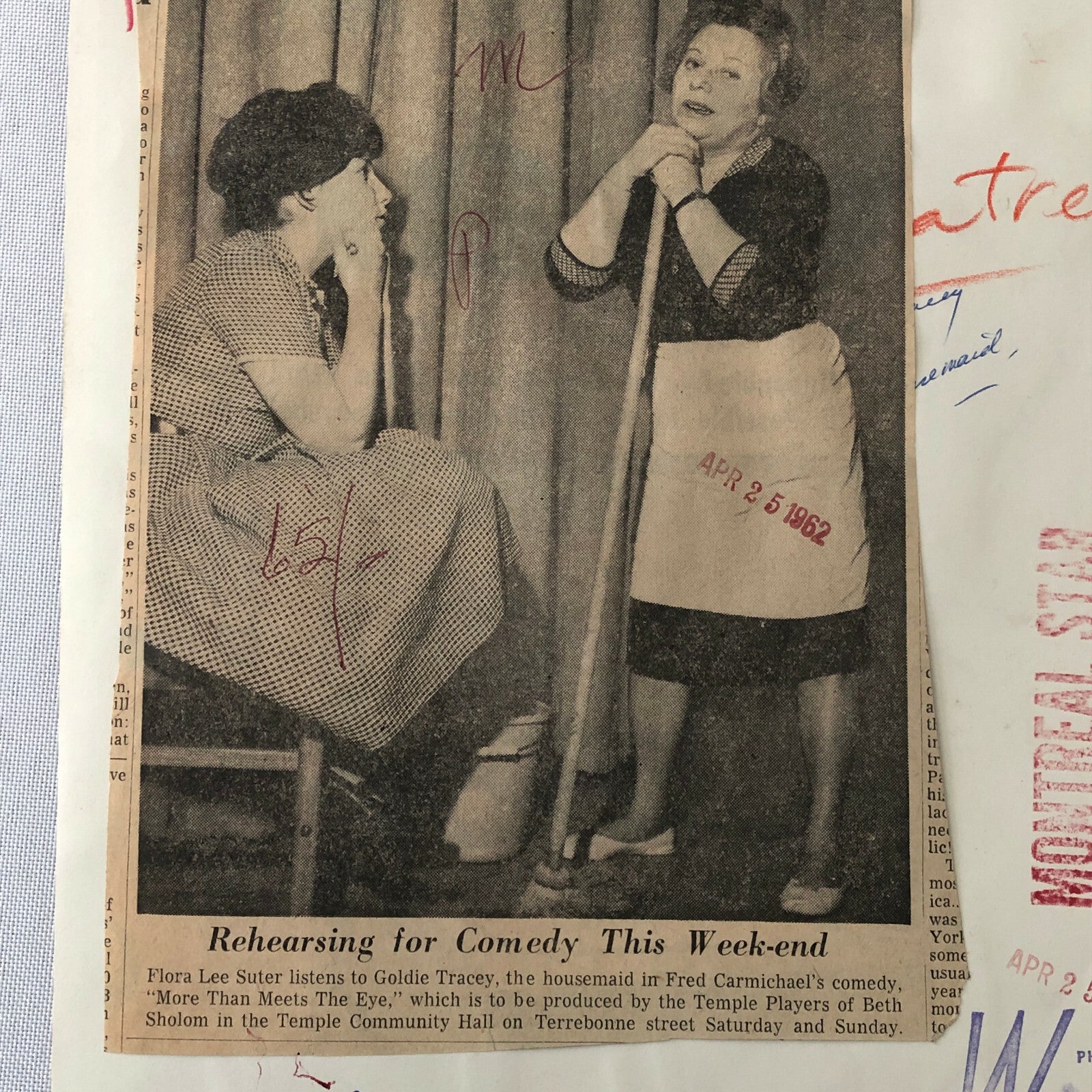 Vintage Press Photo Photograph Montreal Theatre Actresses Comedy Play 
