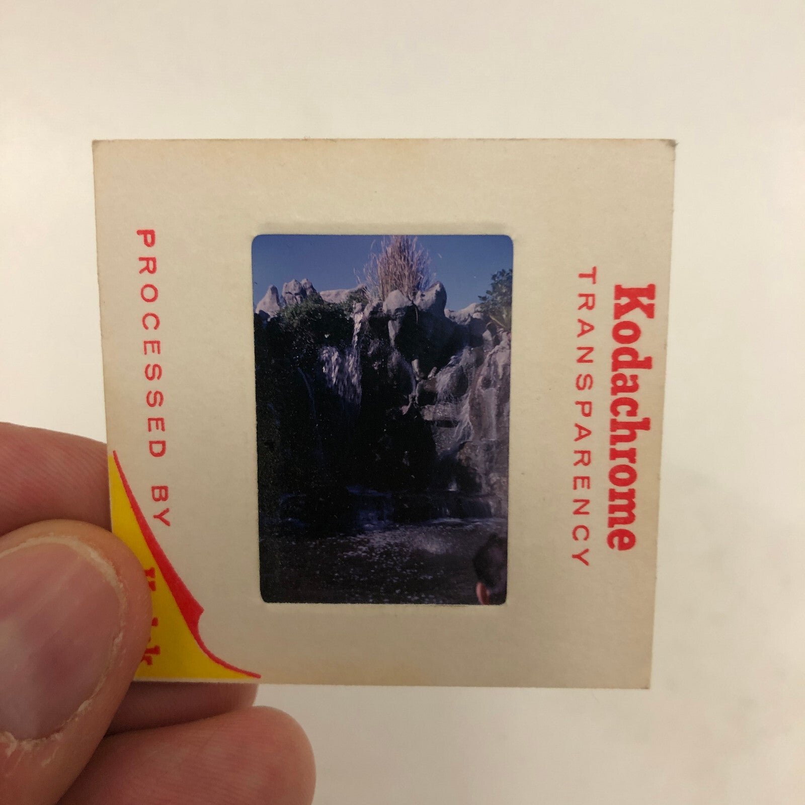 35MM Slide Photo Disney Land Waterfall as seen from Steamboat 1965