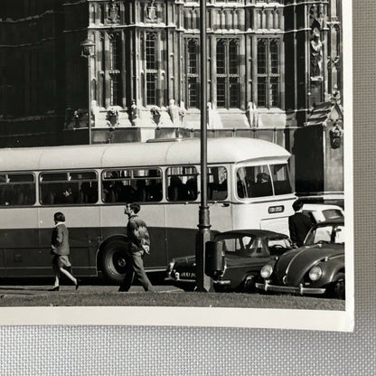 Vintage Photo Photograph Bus Westminster Abbey Big Ben Clock VW Beetle Bus +