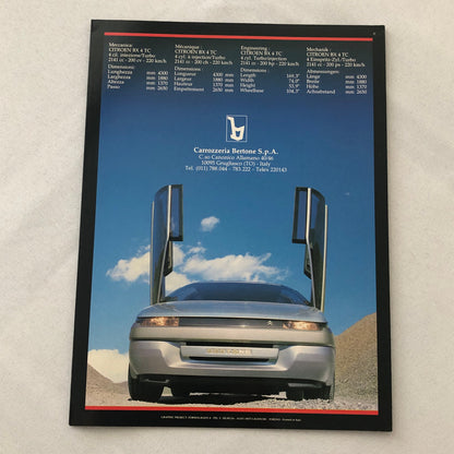 Bertone Zabrus Concept Car Prototype Sales Brochure Catalog