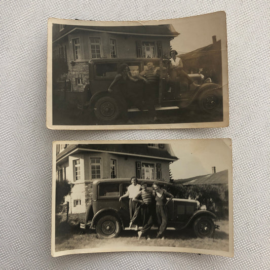 Vintage Photo Photograph Lot People with Anique Car Automobile AL22SM1