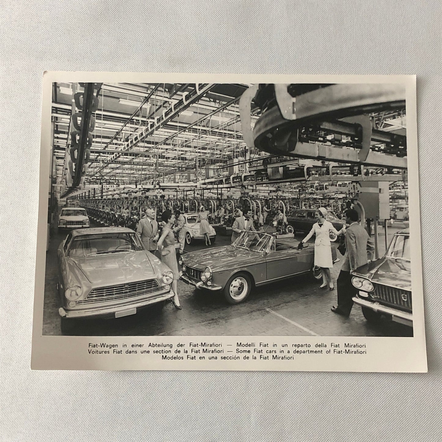 Vintage Fiat Factory Press Photo Photograph Fiat 1600 Cabriolet 500