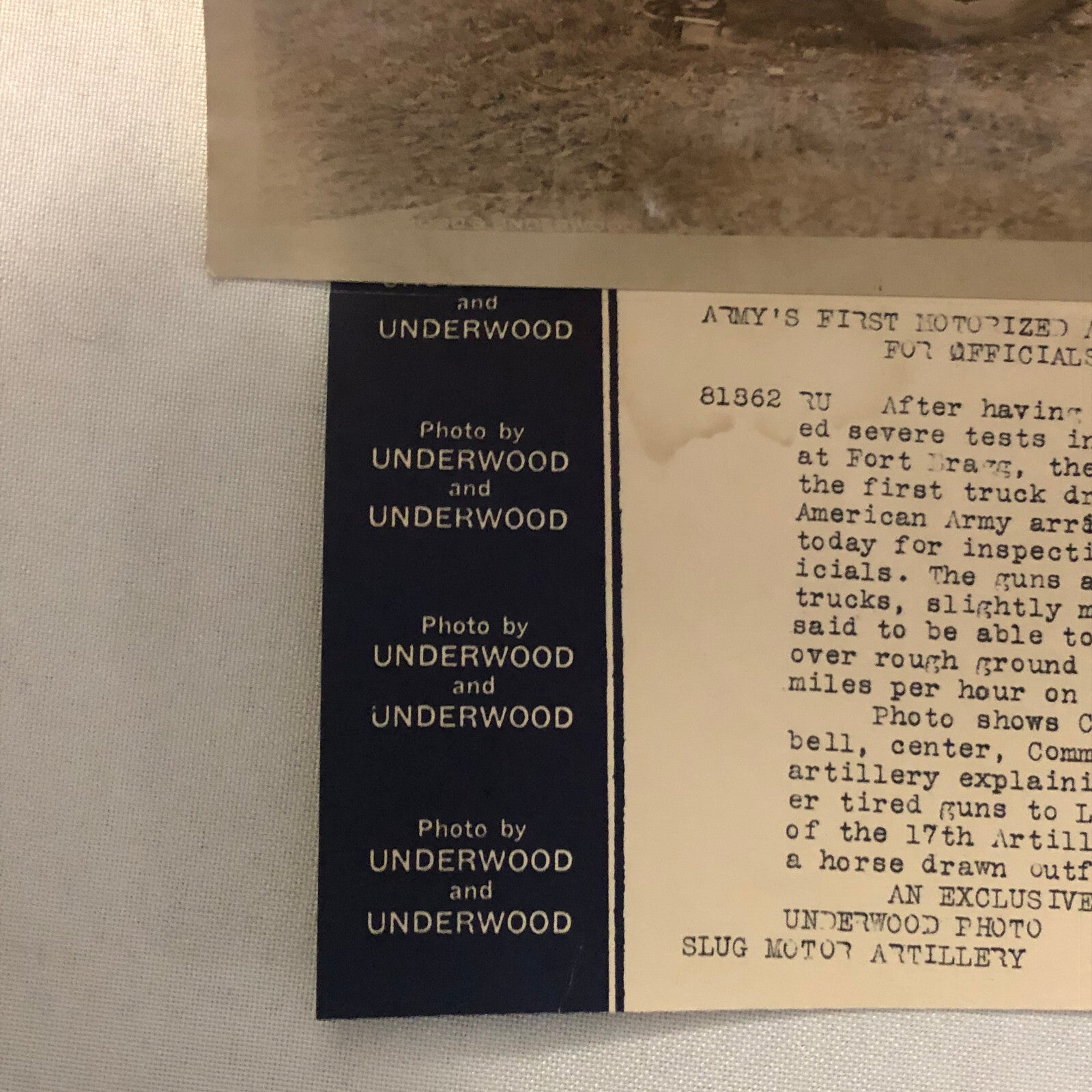 Press Photo Photograph Army First Motorized Artillery Ford Truck Military 1933