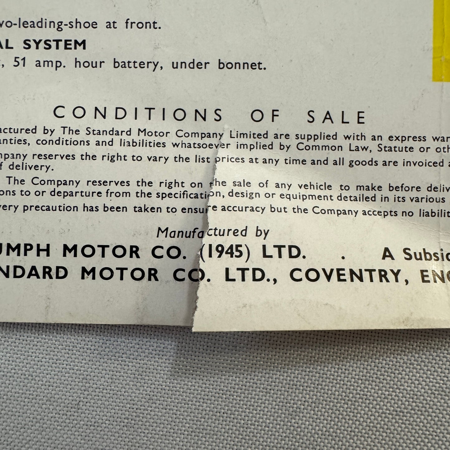 Triumph Mayflower Car Sales Brochure Catalog Advertising Vintage