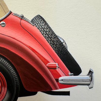 1939 Audi 920 Cabriolet Glaser Automobile Illustration Art Drawing Hand Drawn