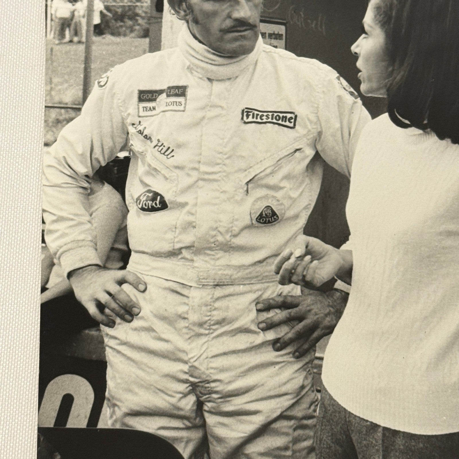 Vintage Racing Photo 1969 German Grand Prix Graham Hill Marianne Koch Motorsport