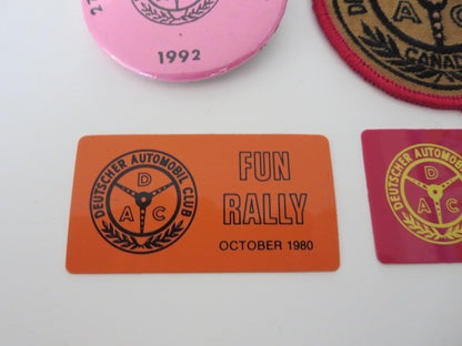 Vintage Deutscher Automobil Club of Canada Memorabilia Lot Dash Plaque Patch Pin