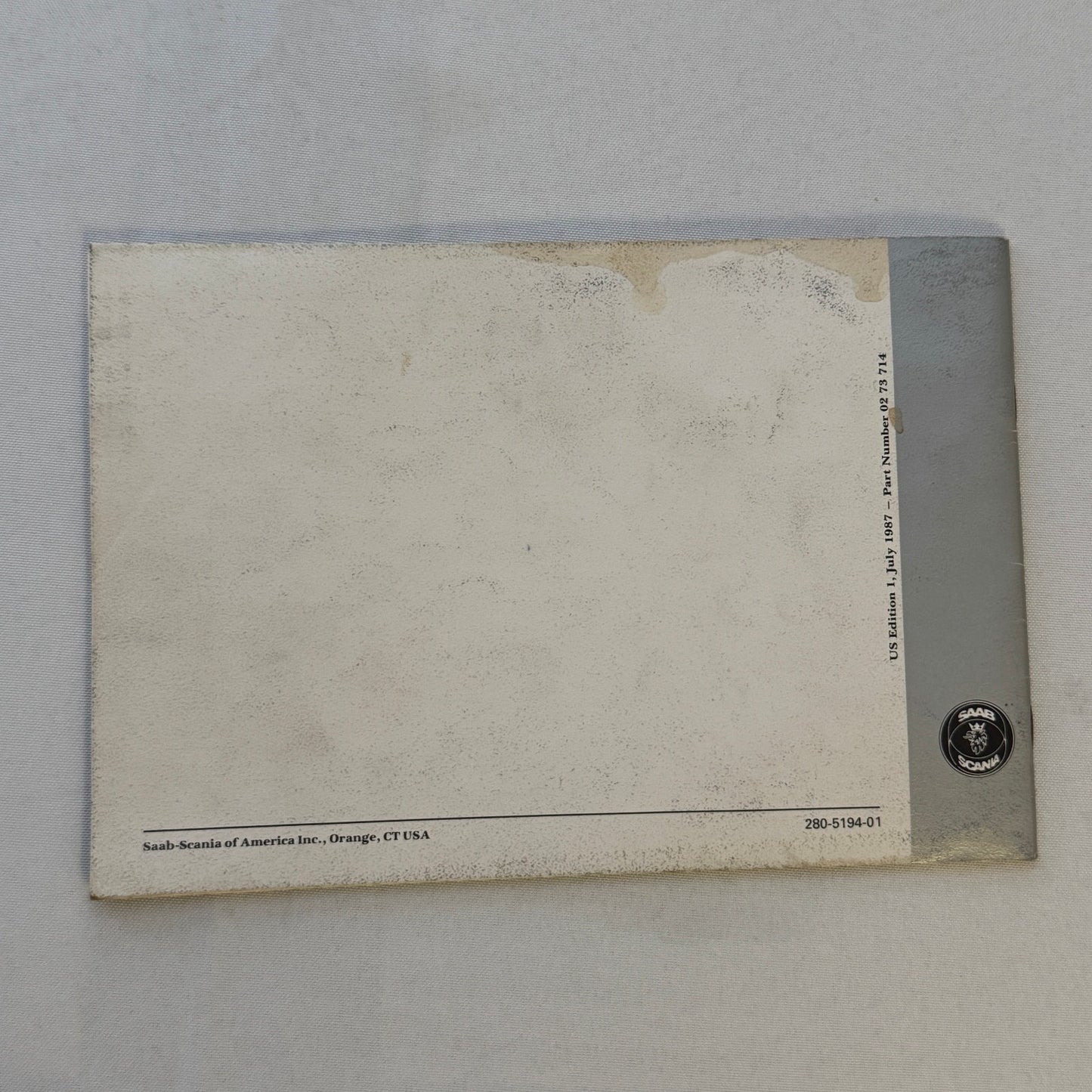 1988 Saab 900 Owners Manual Book Pouch Sedan Convertible Vintage Car