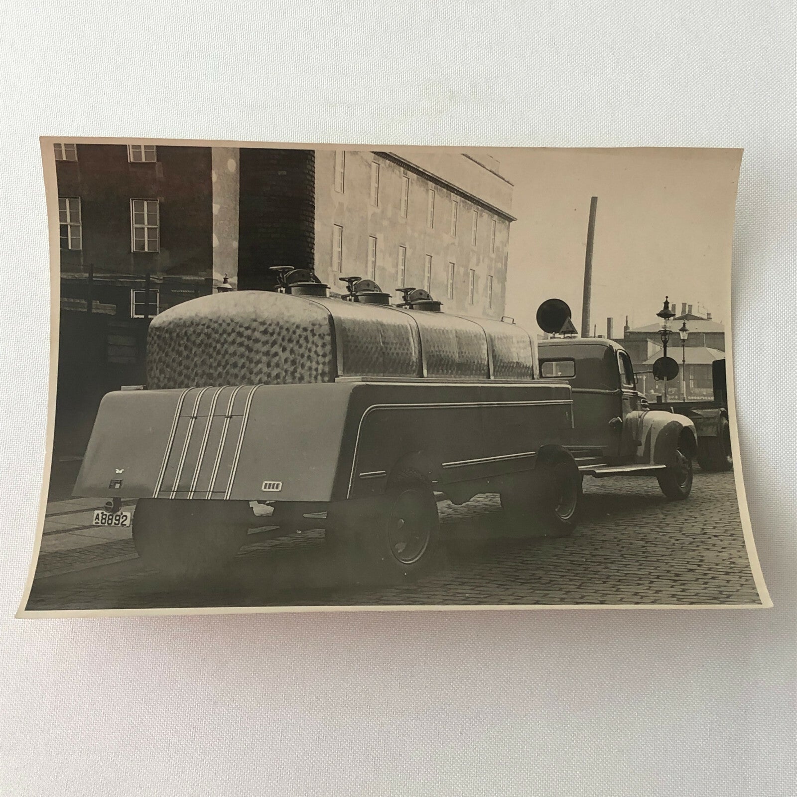Antique Vintage Tanker Truck Photo Photograph - Denmark ? 