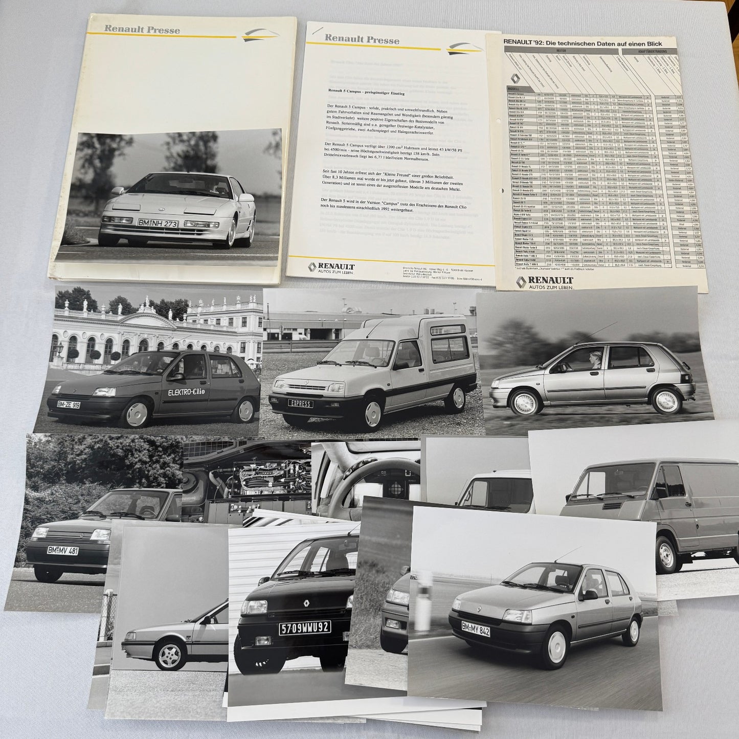 1992 Renault Press Kit Renault Alpine A610 Clio Espace Rapid 5 19 25 GERMAN