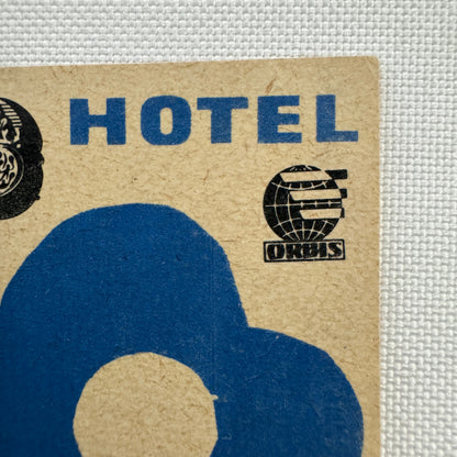 Vintage Travel Luggage Label Grand Hotel Orbis Warszawa Warsaw Poland Polish