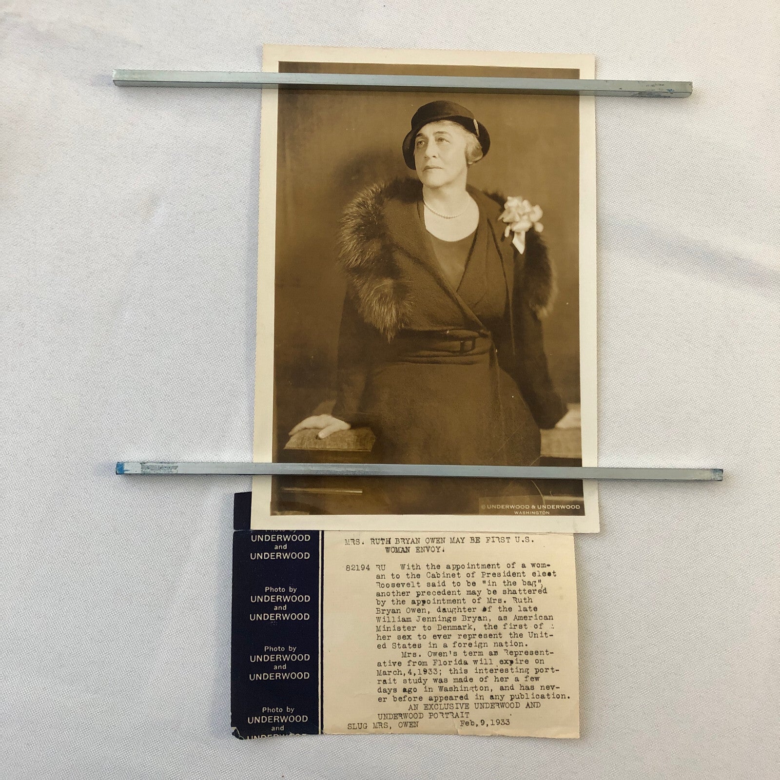 Press Photo Photograph Portrait First American Female Diplomat 1933 Denmark